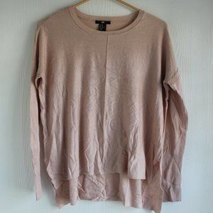 H&M Sz XS Beige/Tan Oversize Tunic Sweater Hi-low